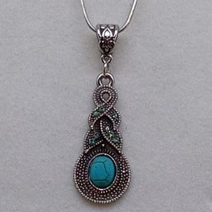 Blue Turquoise Silver Pendant